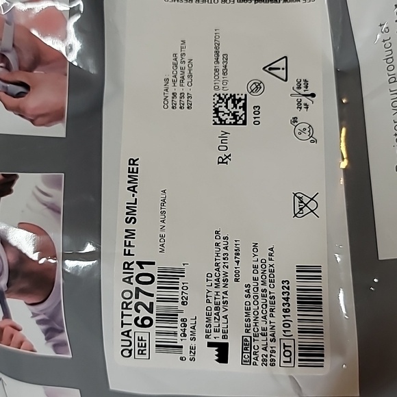 QUARTO AIR FFM SML-AMER Size Small 62701New Sealed - Picture 4 of 8